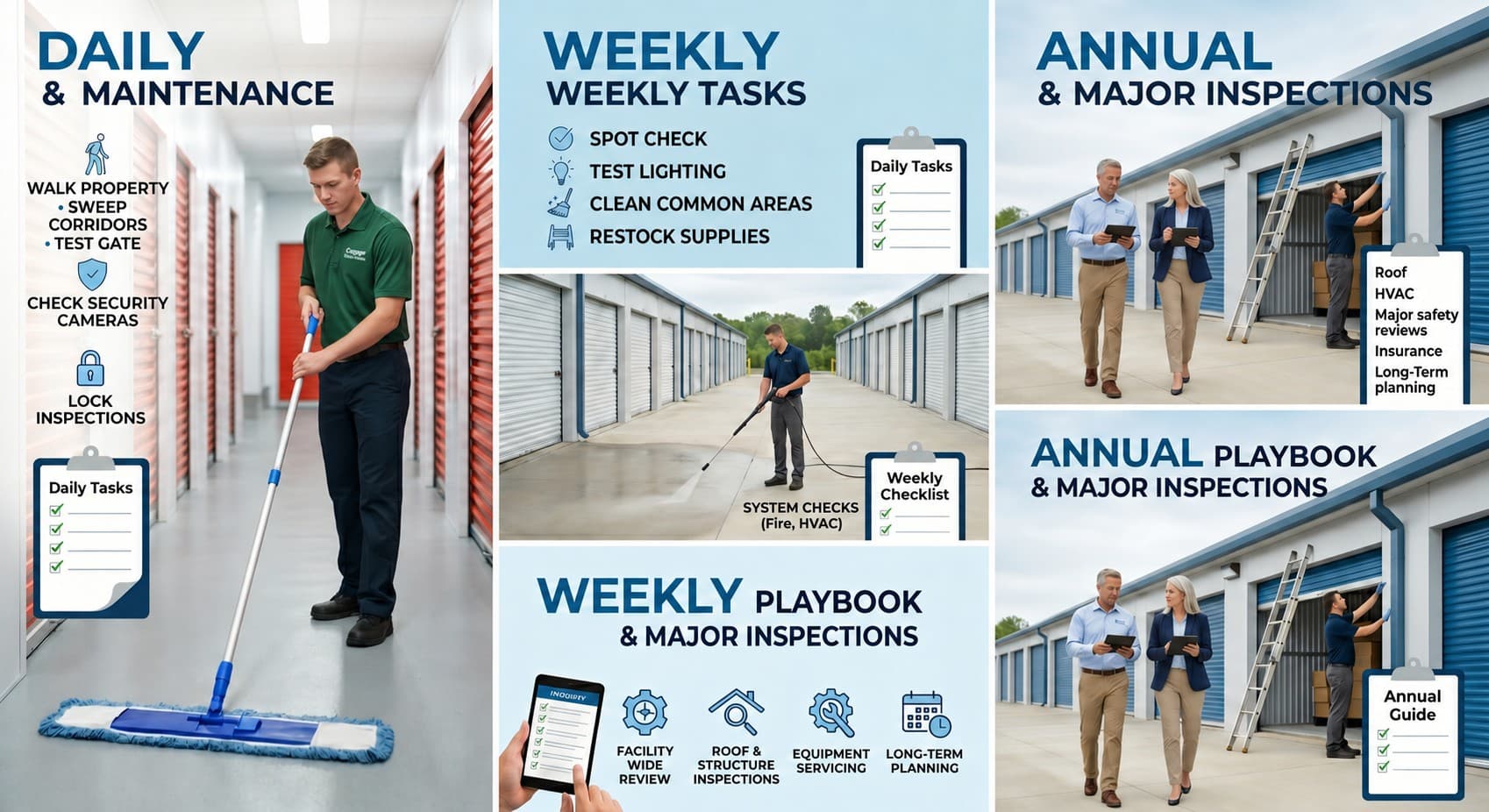Self-Storage Cleaning and Maintenance: The Daily, Weekly, and Annual Playbook